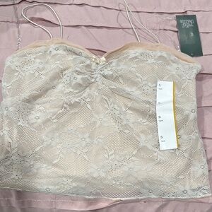 Wild Fable White Crop Top with Elegant Lace Design